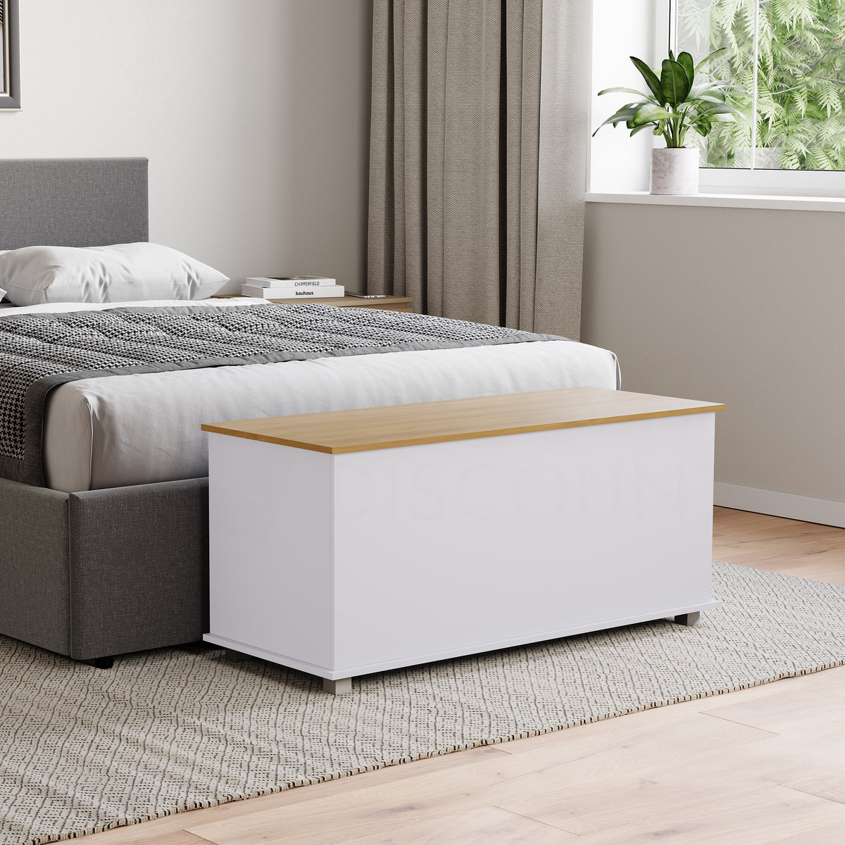 Arlington Storage Ottoman, White