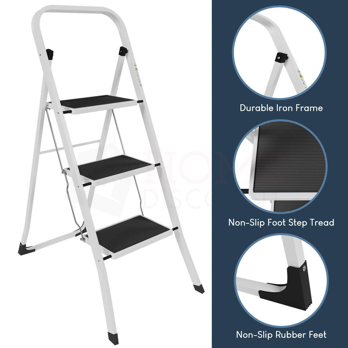 3-Step Ladder With Anti-Slip Mat