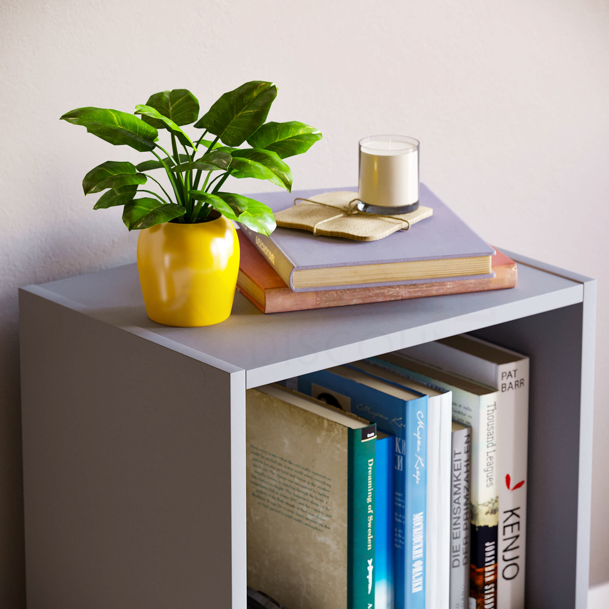 Oxford 2-Tier Cube Bookcase - Grey