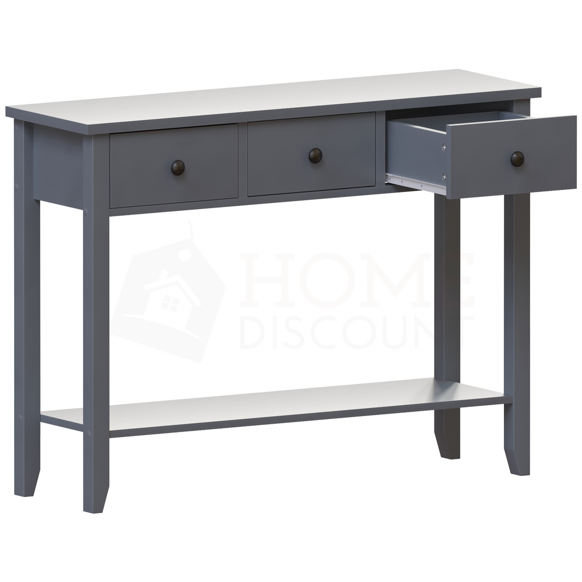 Windsor 3-Drawer Console Table - Grey