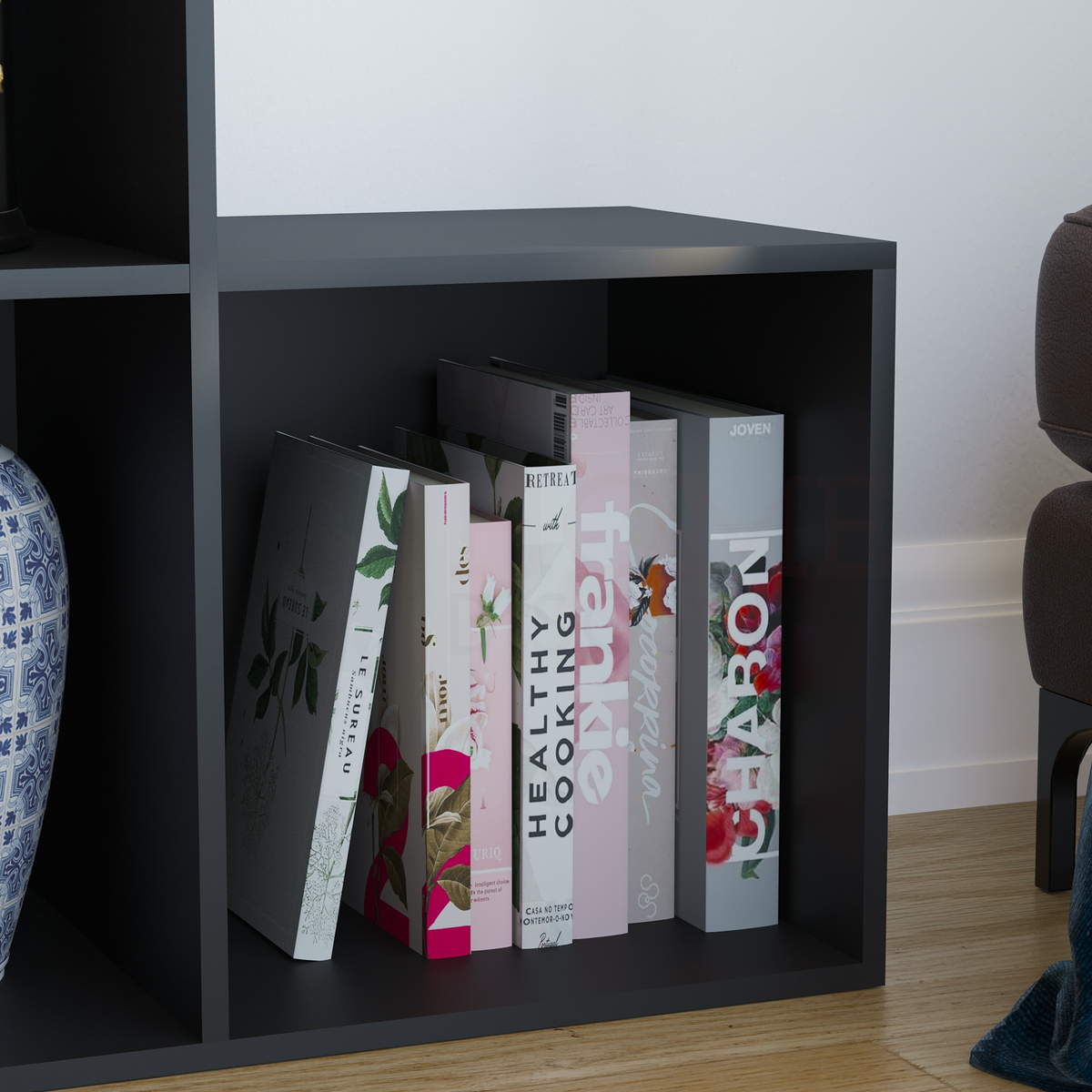 Durham 10-Cube Staircase Storage Unit - Black