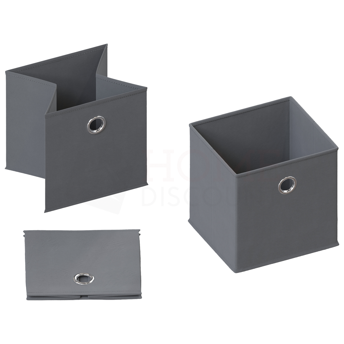 Durham Cube Storage Basket, Grey UKFR - Set of 10