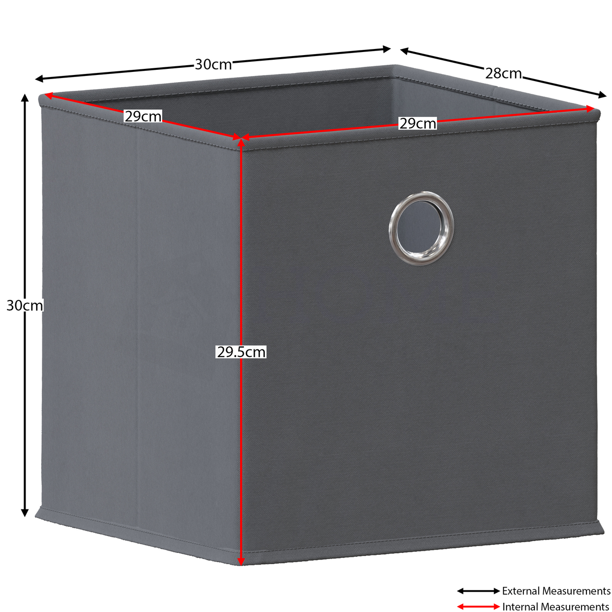 Durham Cube Storage Basket, Grey UKFR - Set of 10