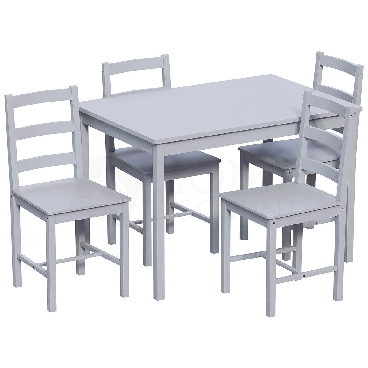 Yorkshire 4-Seater Dining Set - Grey