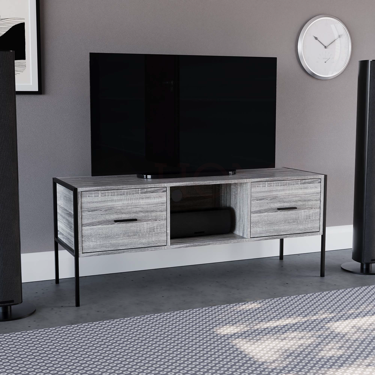 Brooklyn 2-Drawer TV Unit - Grey
