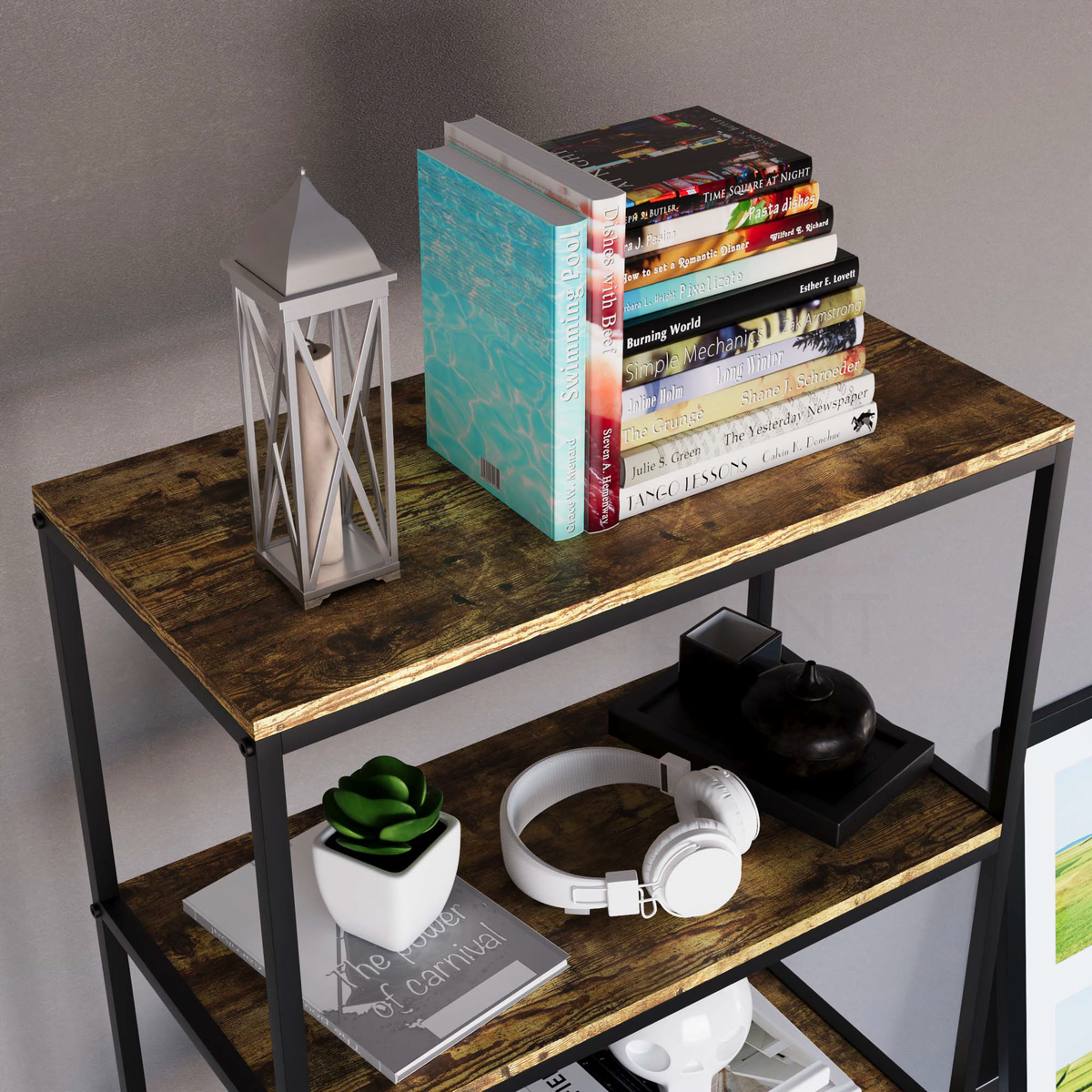 Brooklyn 5-Tier Bookcase - Dark Wood