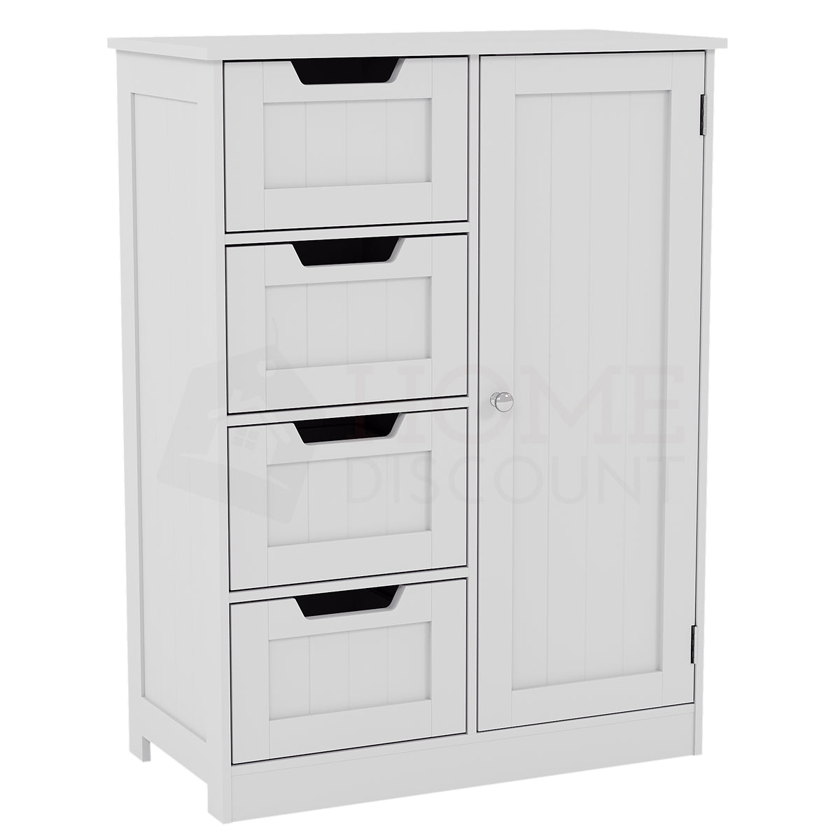 4 Drawer 1 Door Floor Cabinet, White (FSC 100%)