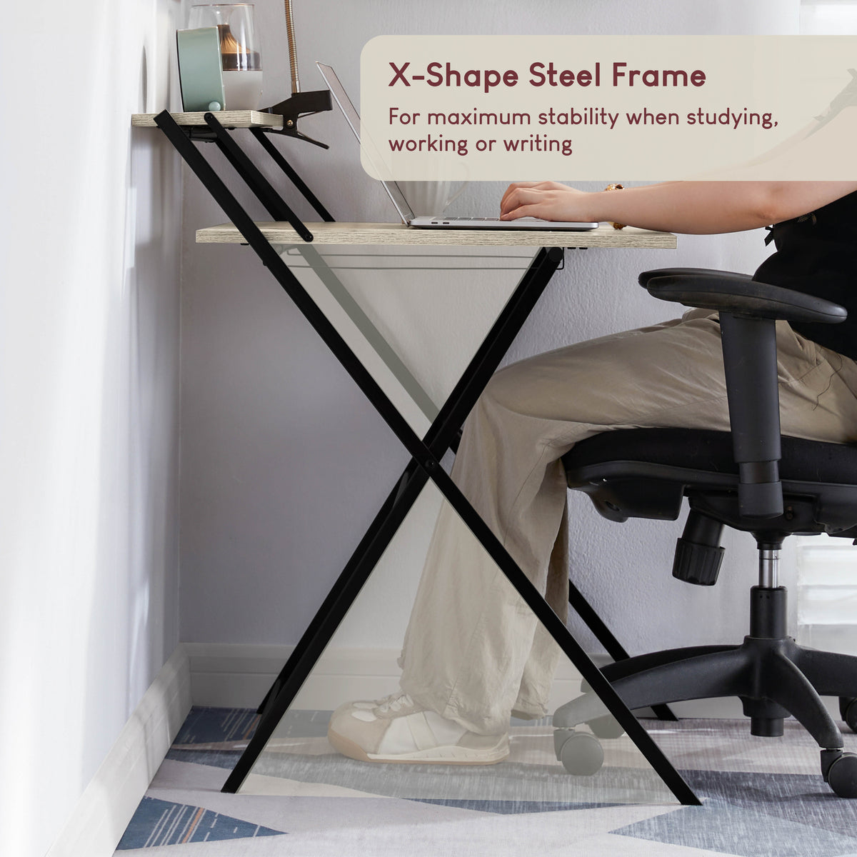 Brooklyn Foldable Computer Desk, Grey