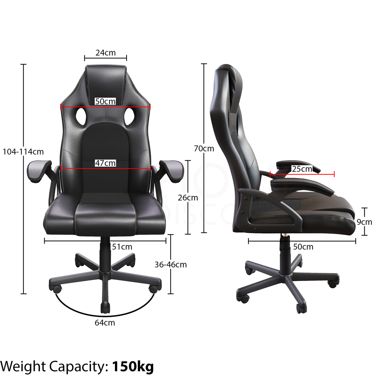 Coma Racing Gaming Chair, Black UKFR