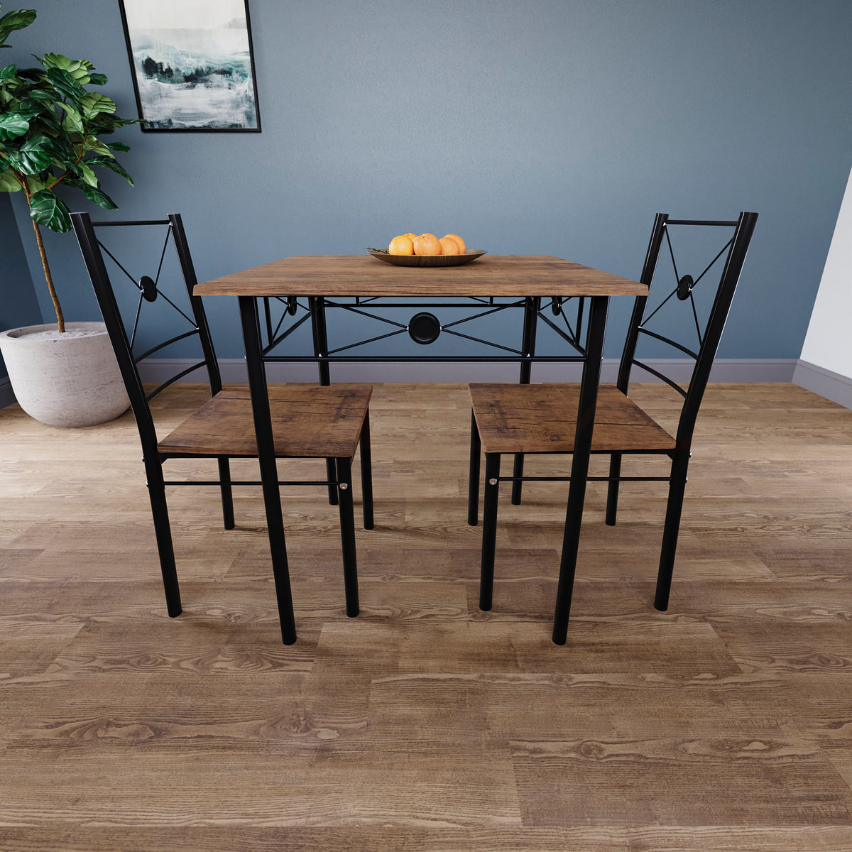 Roslyn 2-Seater Dining Set - Dark Wood