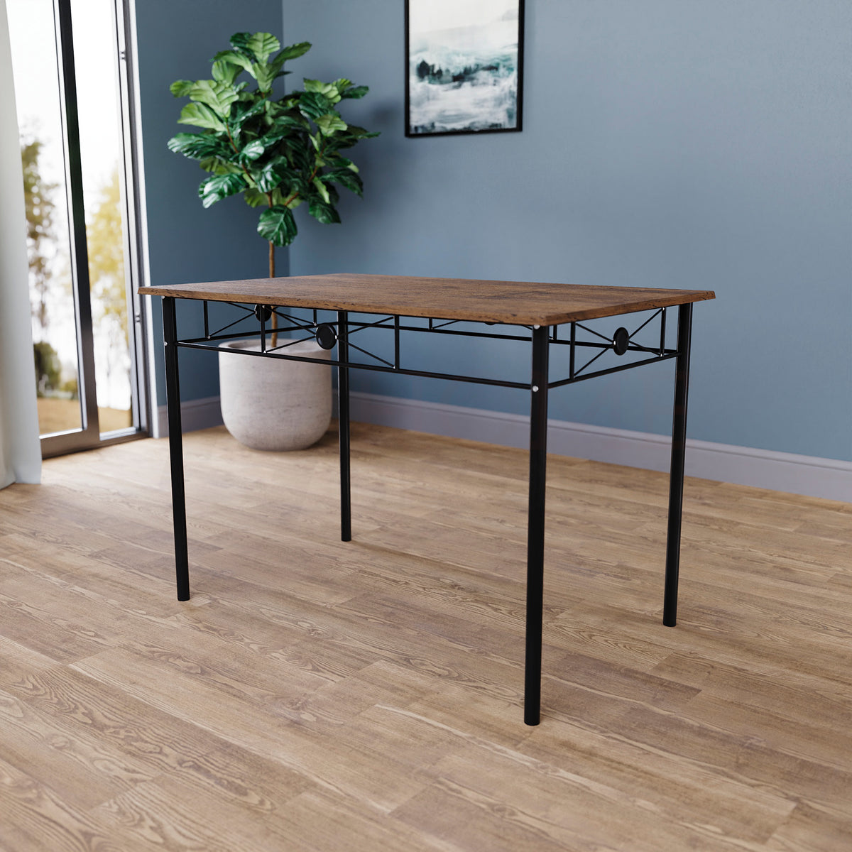 Roslyn 4-Seater Dining Set - Dark Wood