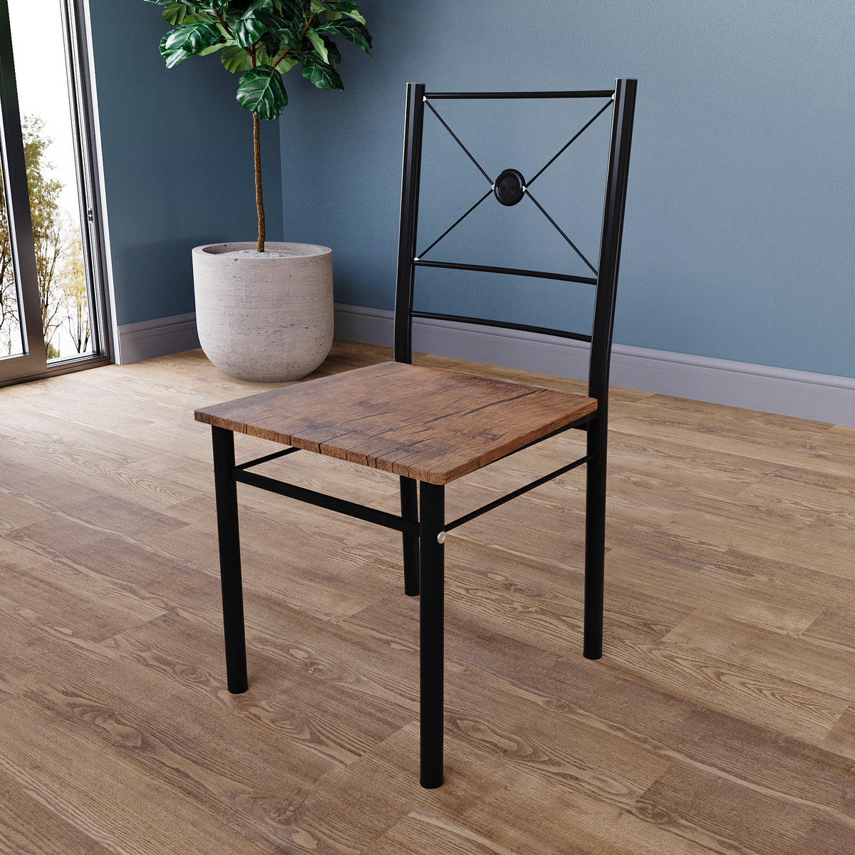 Roslyn 4-Seater Dining Set - Dark Wood