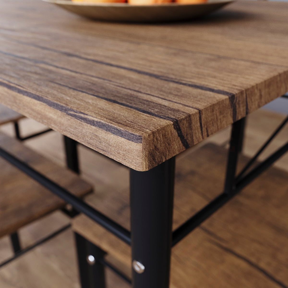 Roslyn 4-Seater Dining Set - Dark Wood