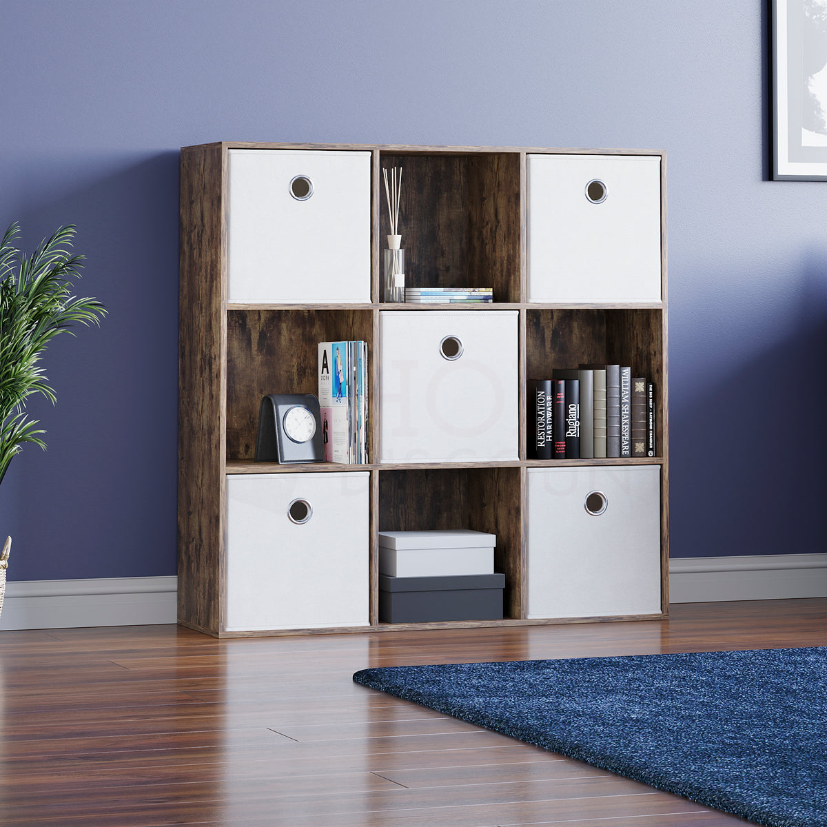 Durham Cube Storage Basket, White UKFR - Set of 5