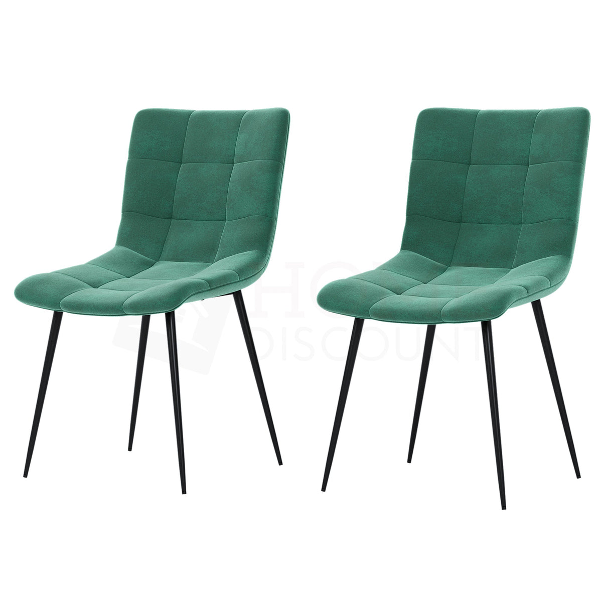 Richton Set Of 2 Fabric Dining Chairs, Green UKFR