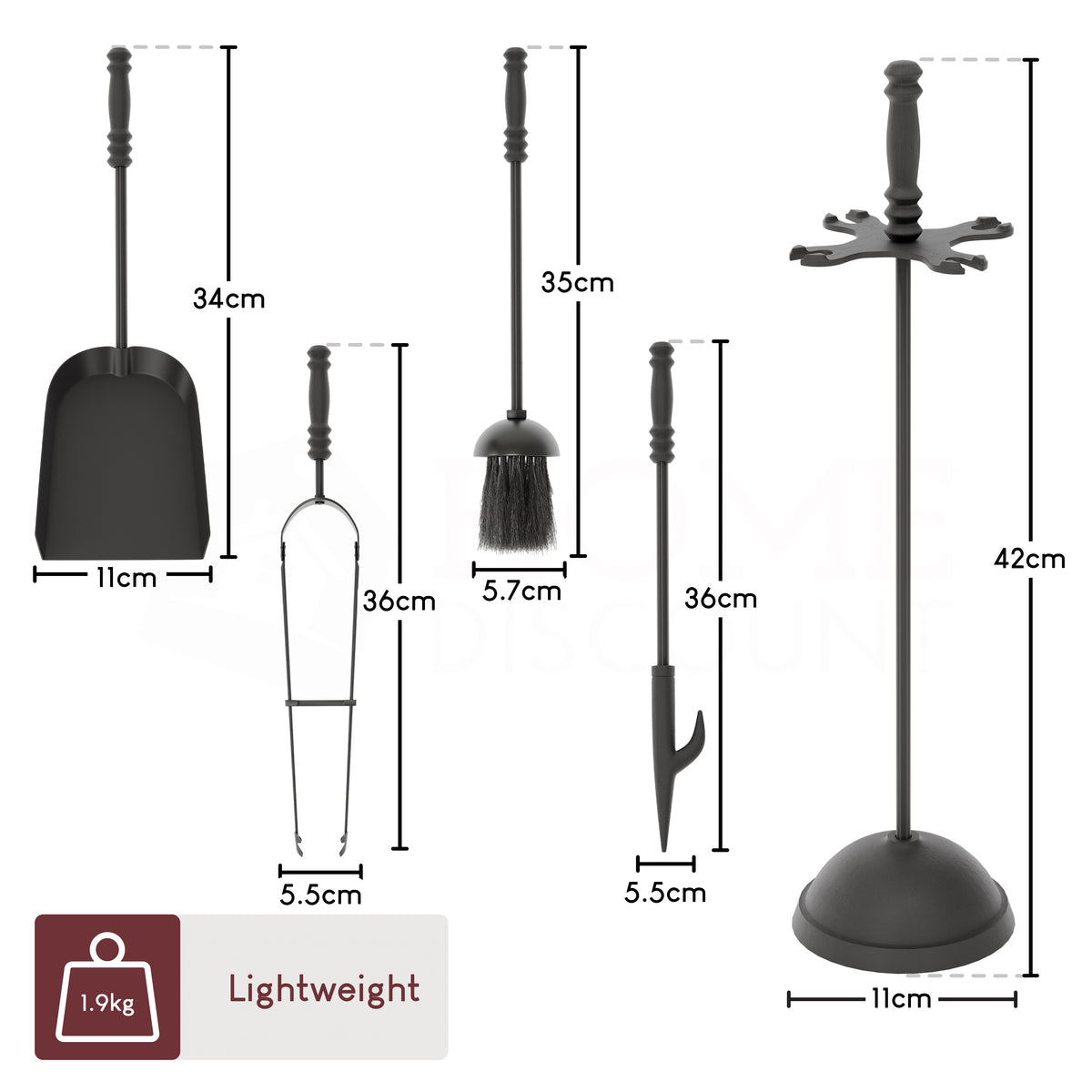 5-Piece Malham Companion Set - Black