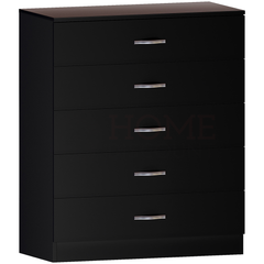 Riano 5 Drawer Chest, Black