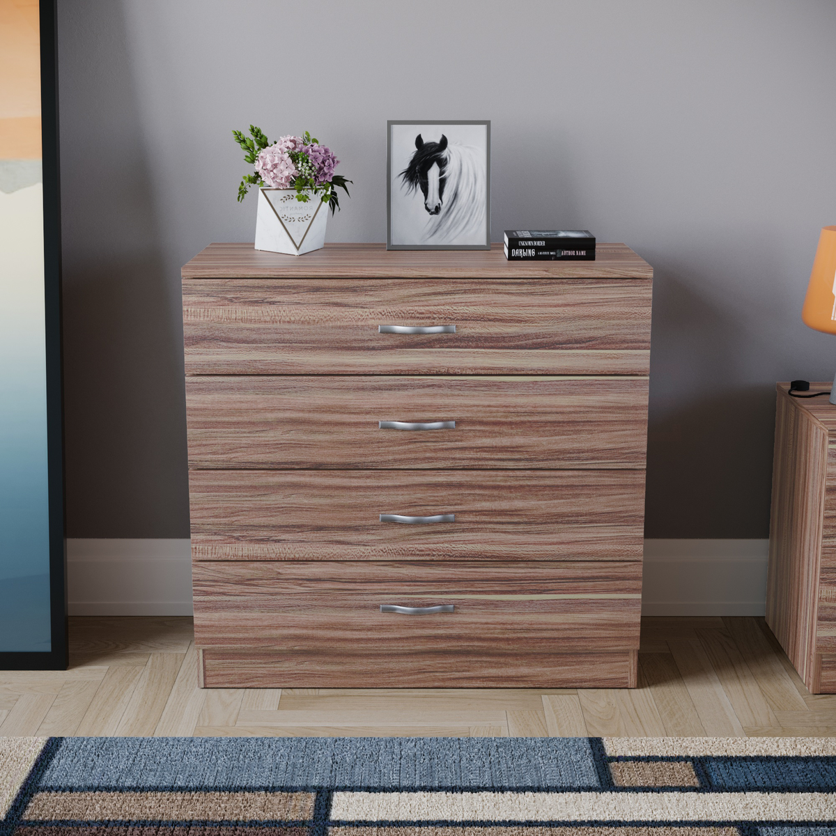 Riano 4-Drawer Chest - Walnut