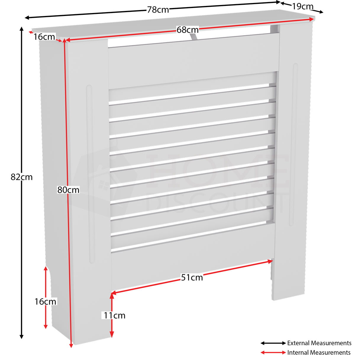 Milton Radiator Cover - White, Small