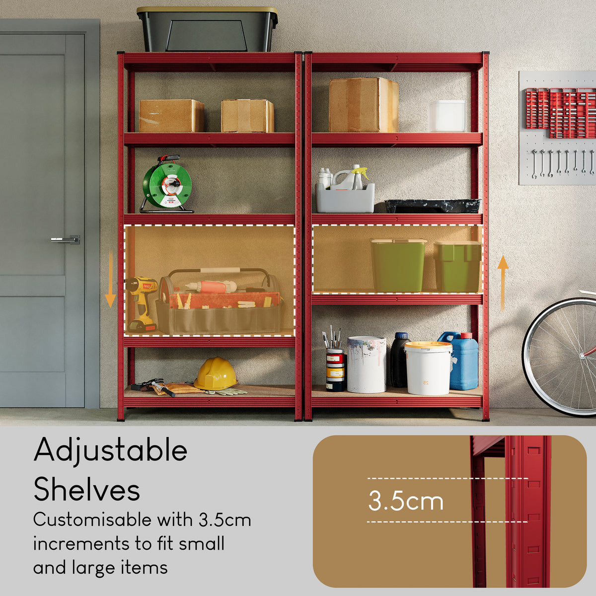5-Tier Shelf, Large, Red