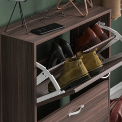 2 Drawer Shoe Cabinet, Walnut