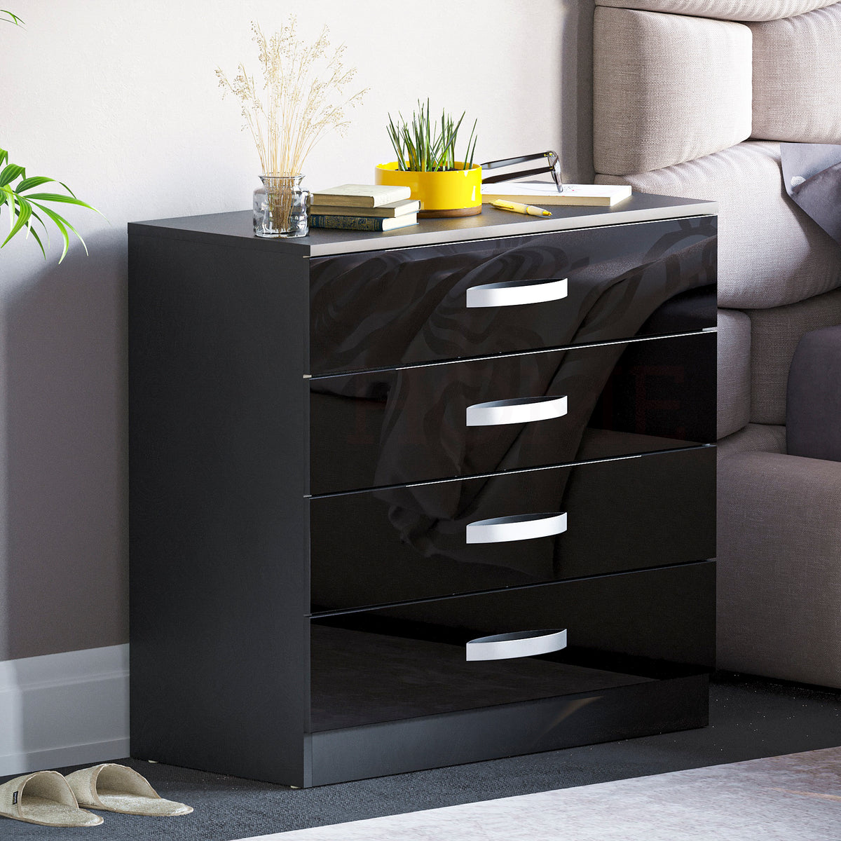 Hulio Trio Bedroom Set - Black