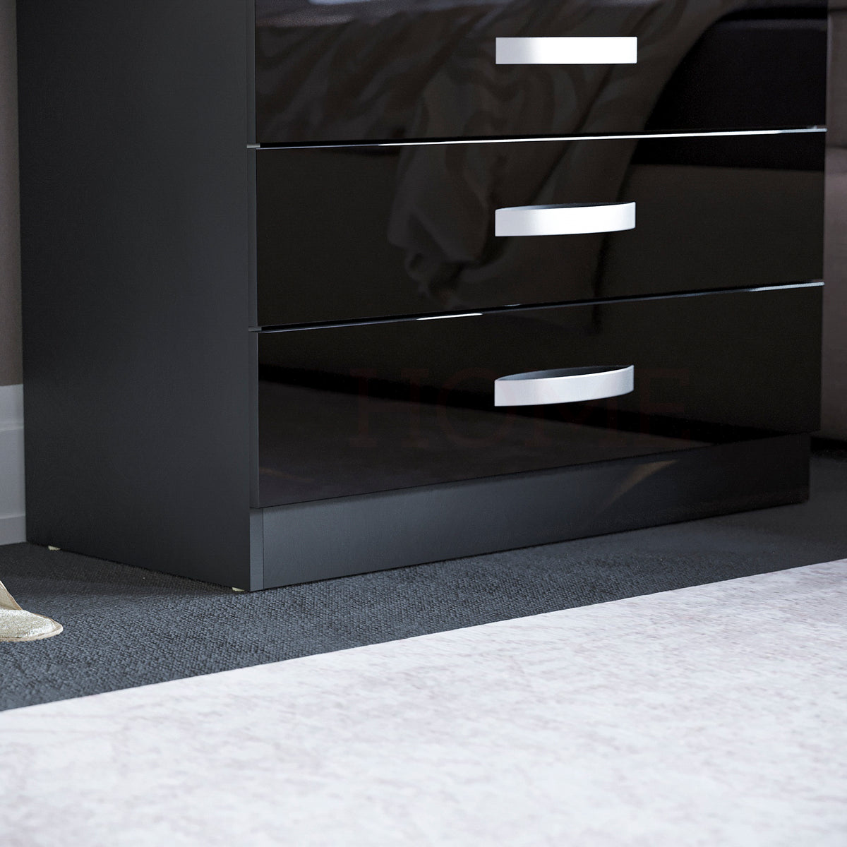 Hulio Trio Bedroom Set - Black