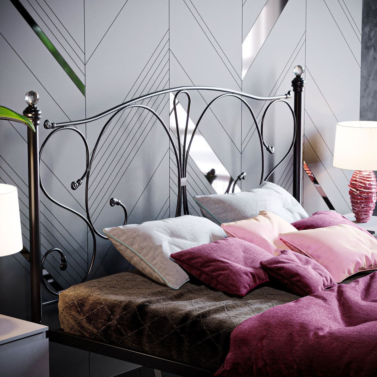 Barcelona King Size Metal Bed - Black