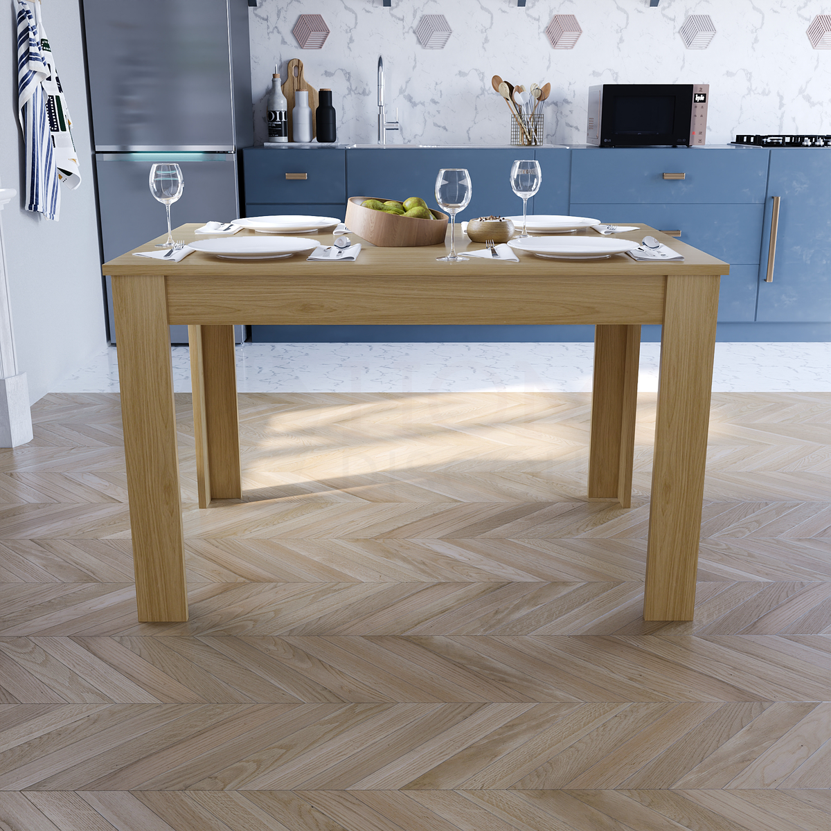 Medina 4-Seater Dining Table - Oak
