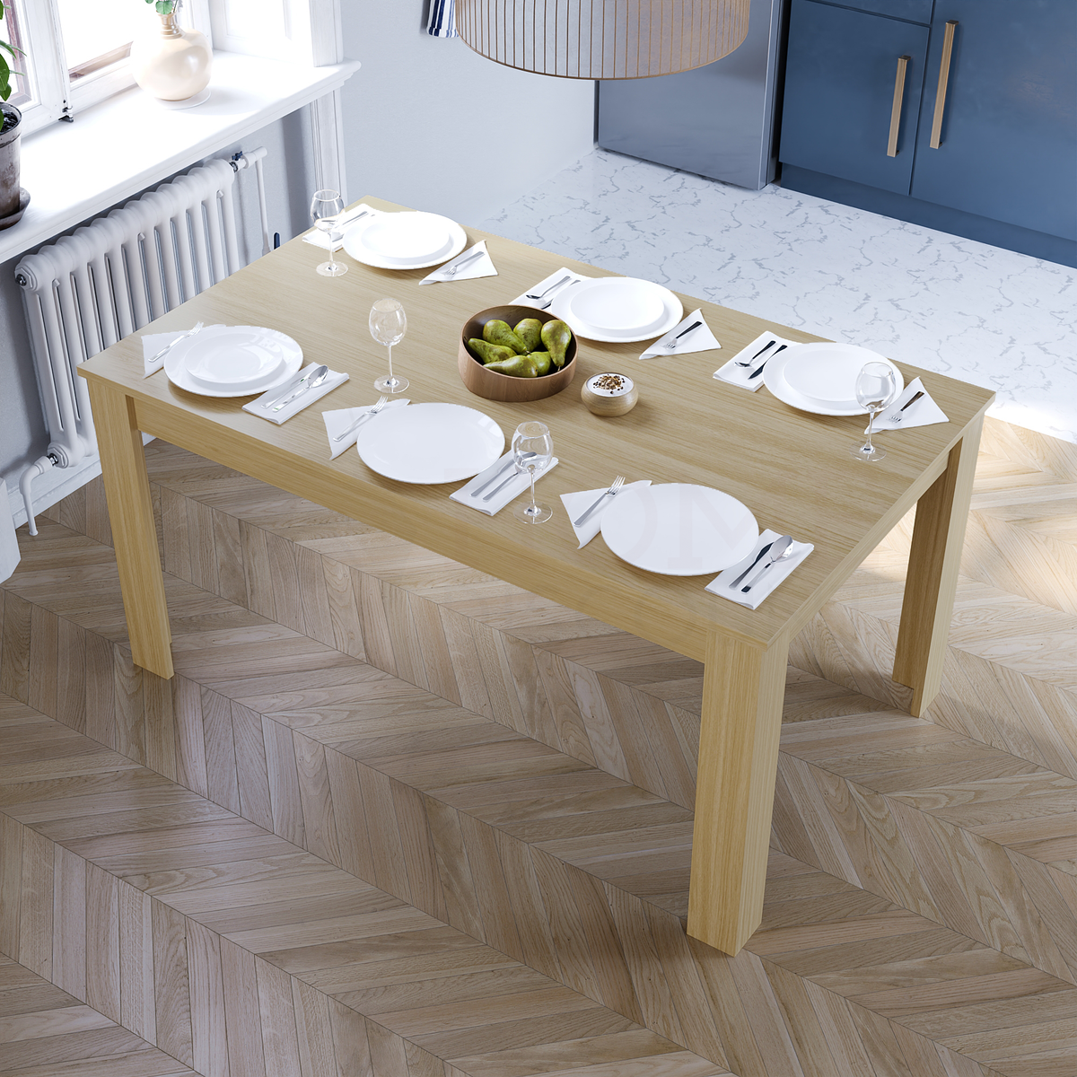Medina 6-Seater Dining Table - Oak