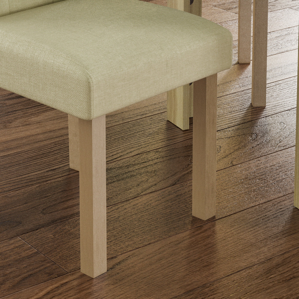 Horton Set Of 2 Fabric Dining Chairs - Cream & Oak