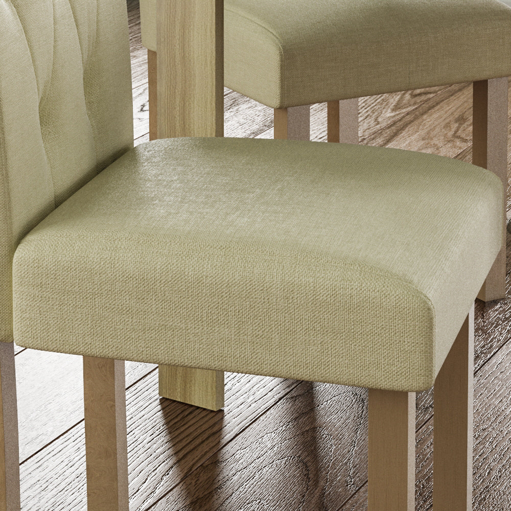 Horton Set Of 2 Fabric Dining Chairs - Cream & Oak