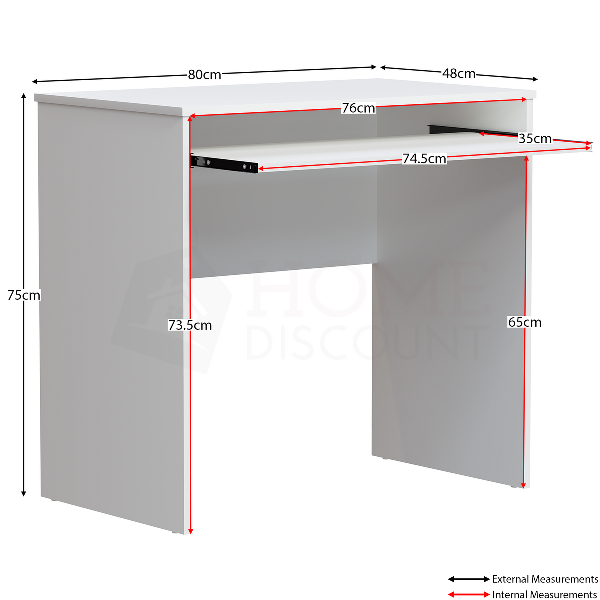Huby Computer Desk, White