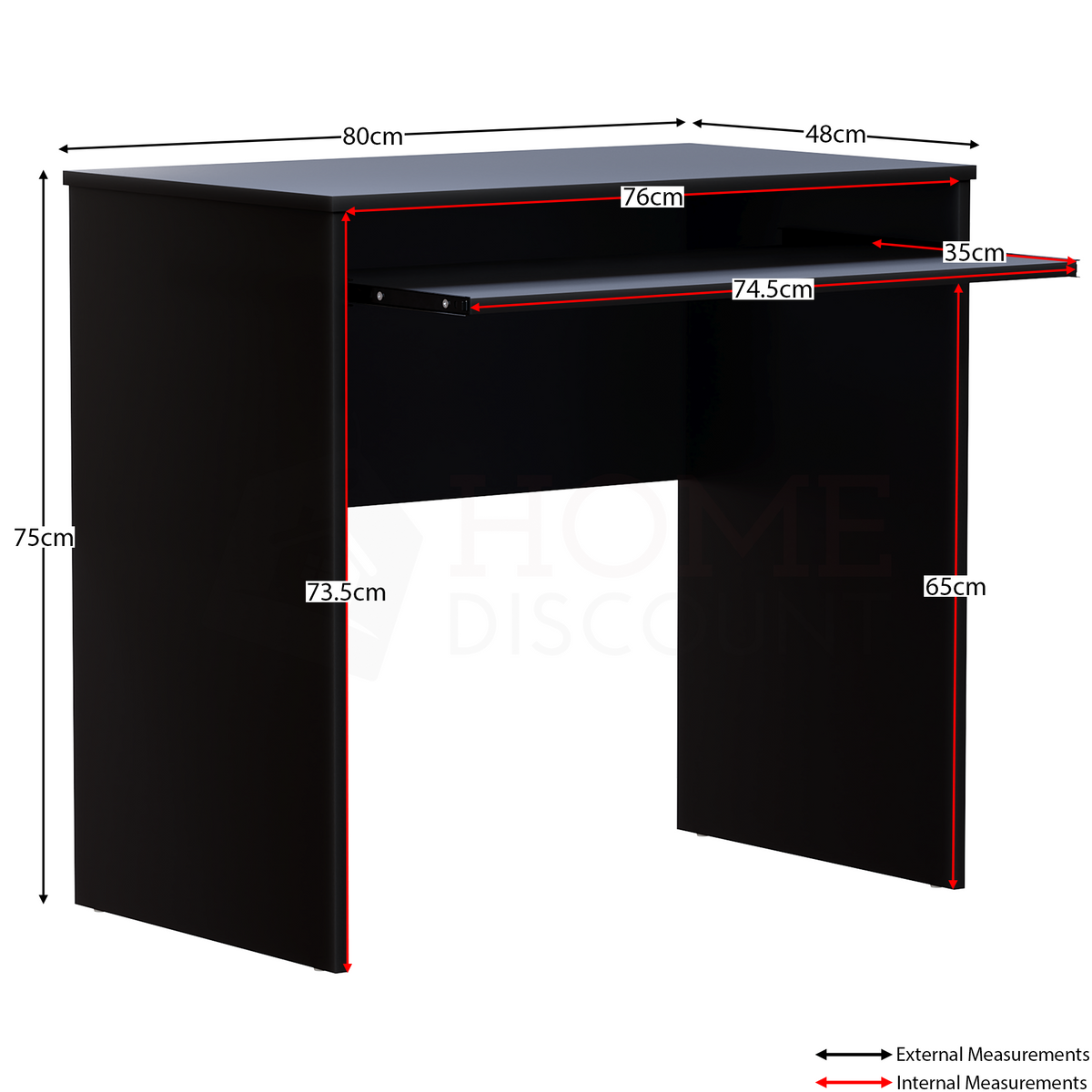 Huby Computer Desk, Black