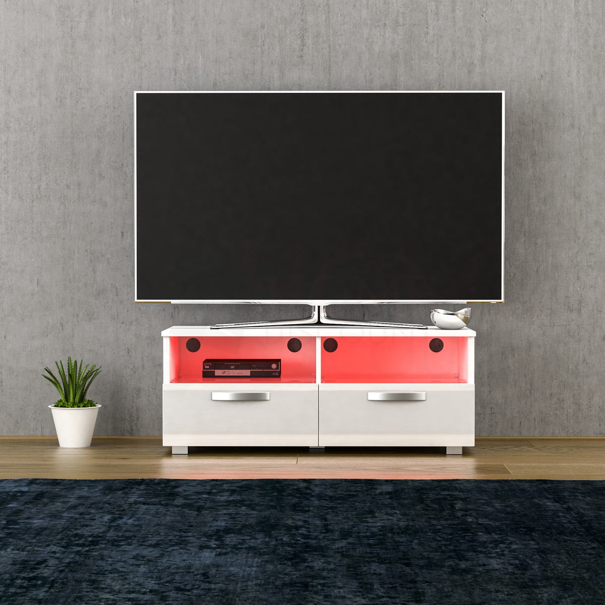 Vogue 2-Drawer LED TV Unit - White