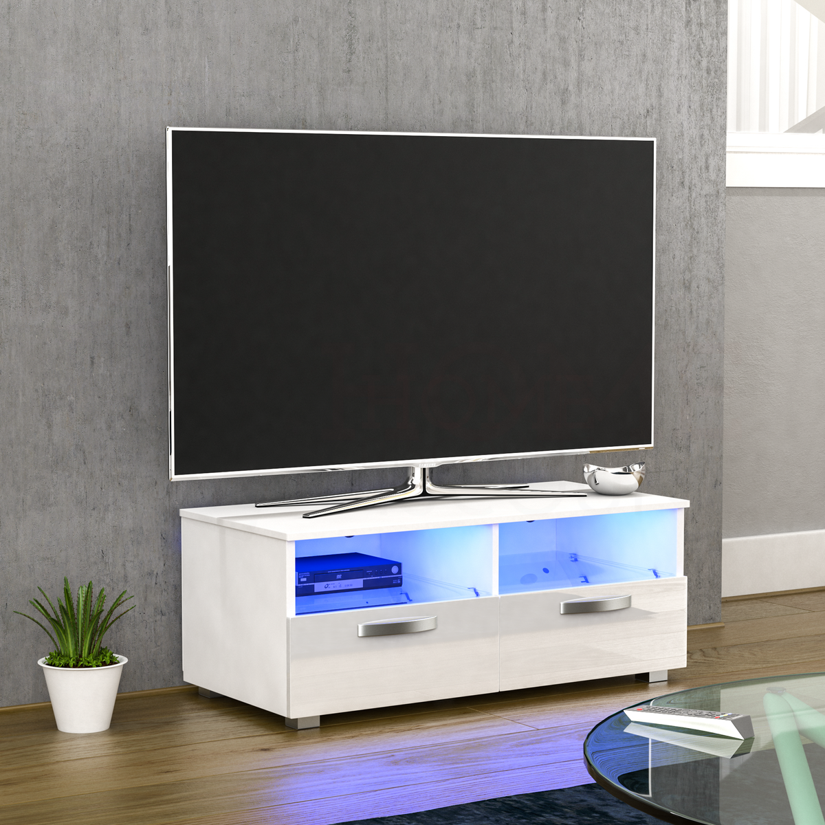 Vogue 2-Drawer LED TV Unit - White
