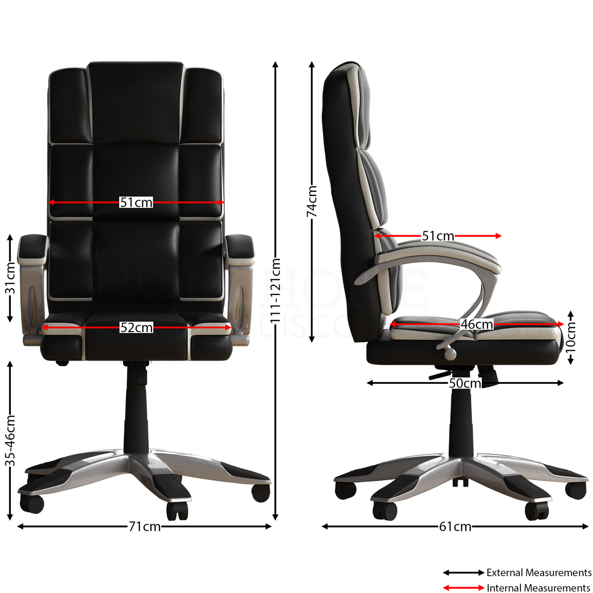 Henderson Office Chair, Black & White UKFR