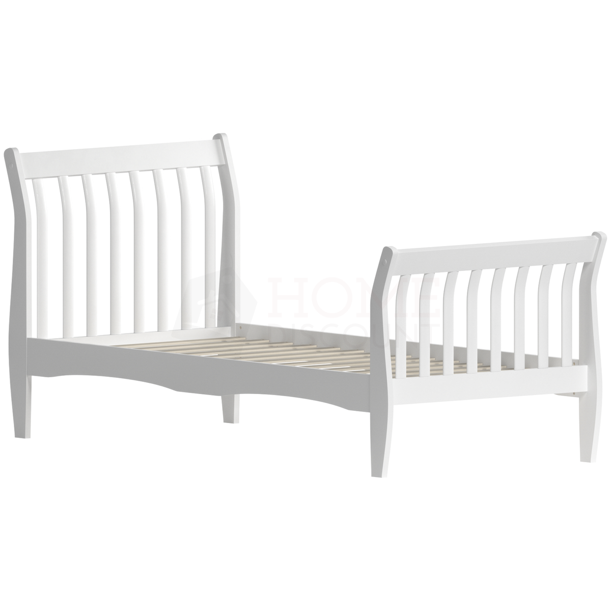 Orion Single Sleigh Bed - White