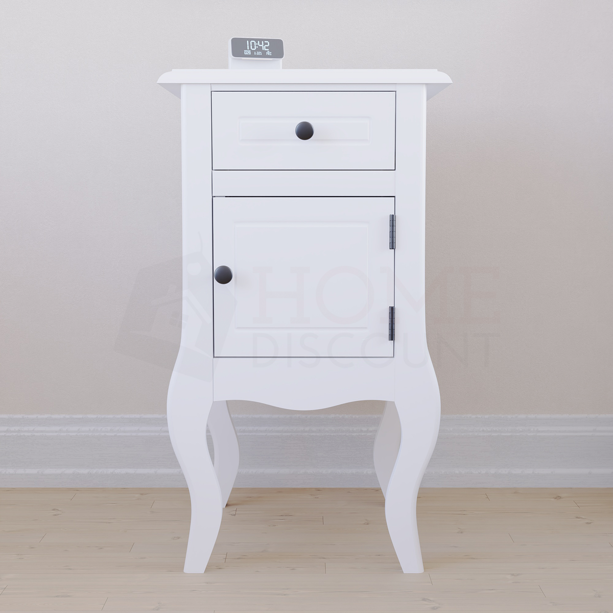 Nishano 1-Drawer 1-Door Bedside Cabinet - White