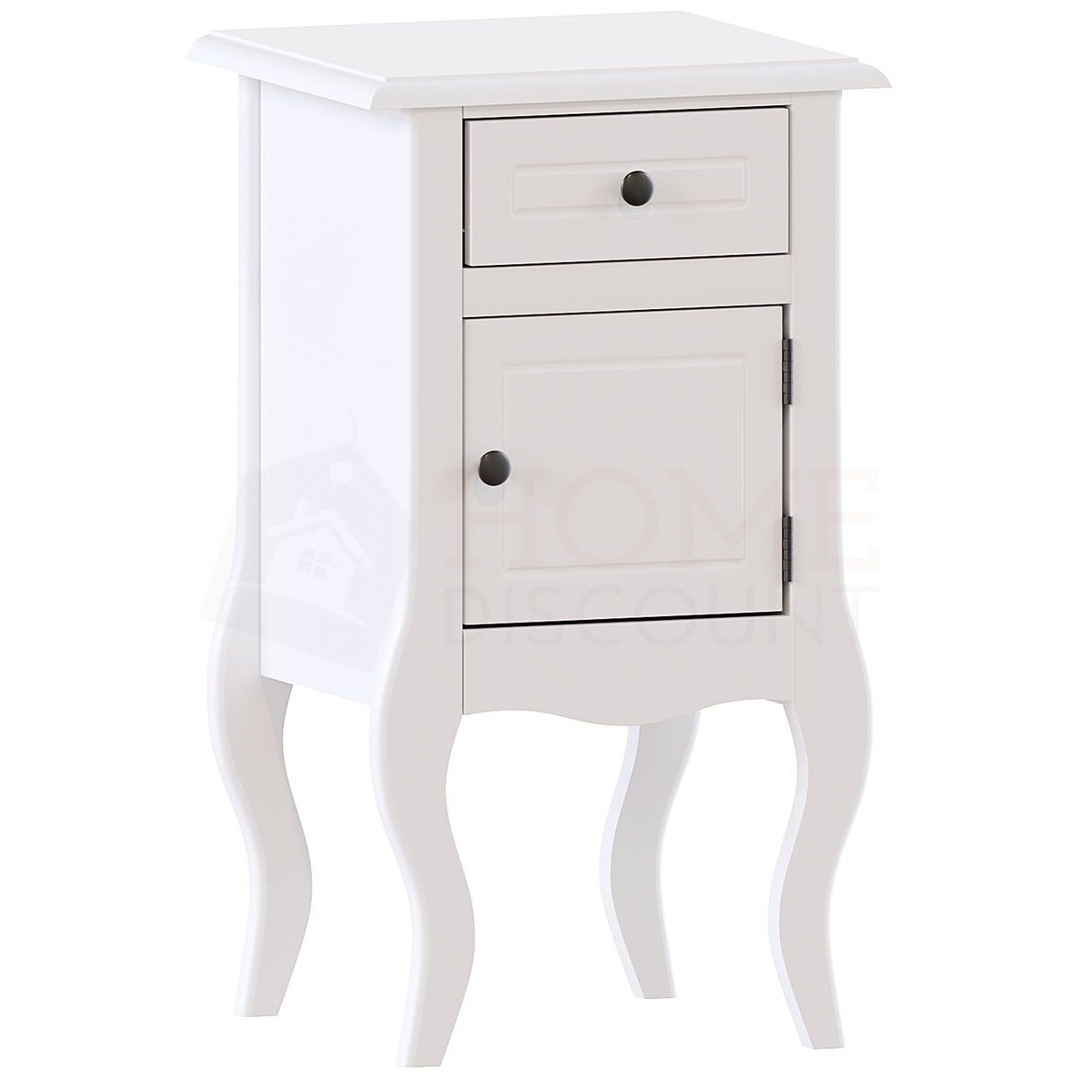 Nishano 1-Drawer 1-Door Bedside Cabinet - White