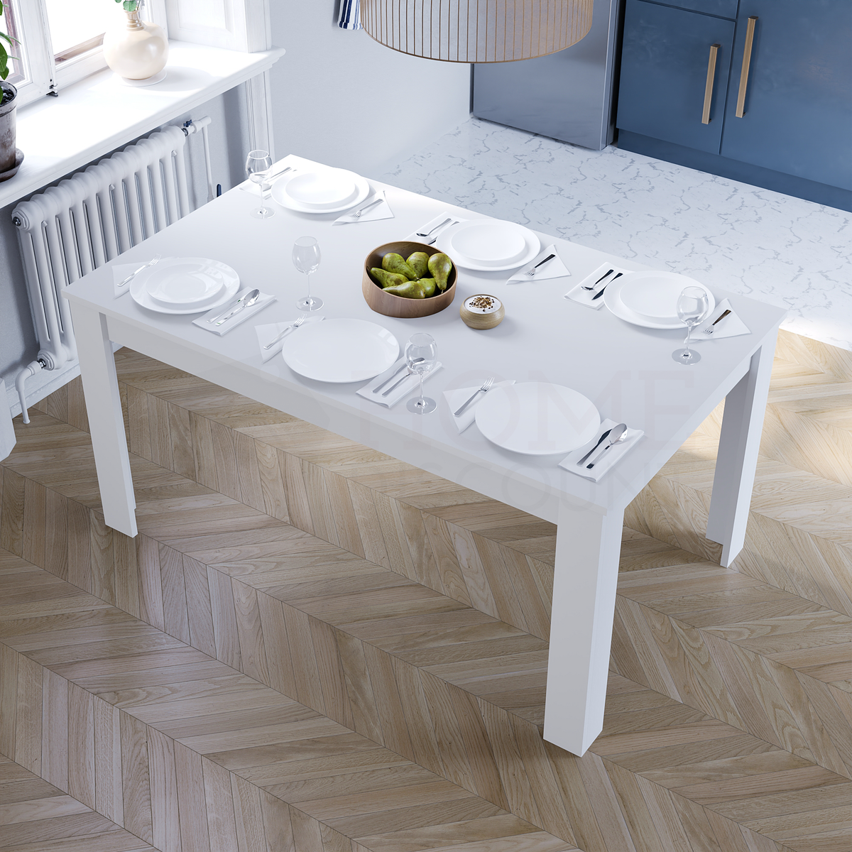 Medina 6-Seater Dining Table - White