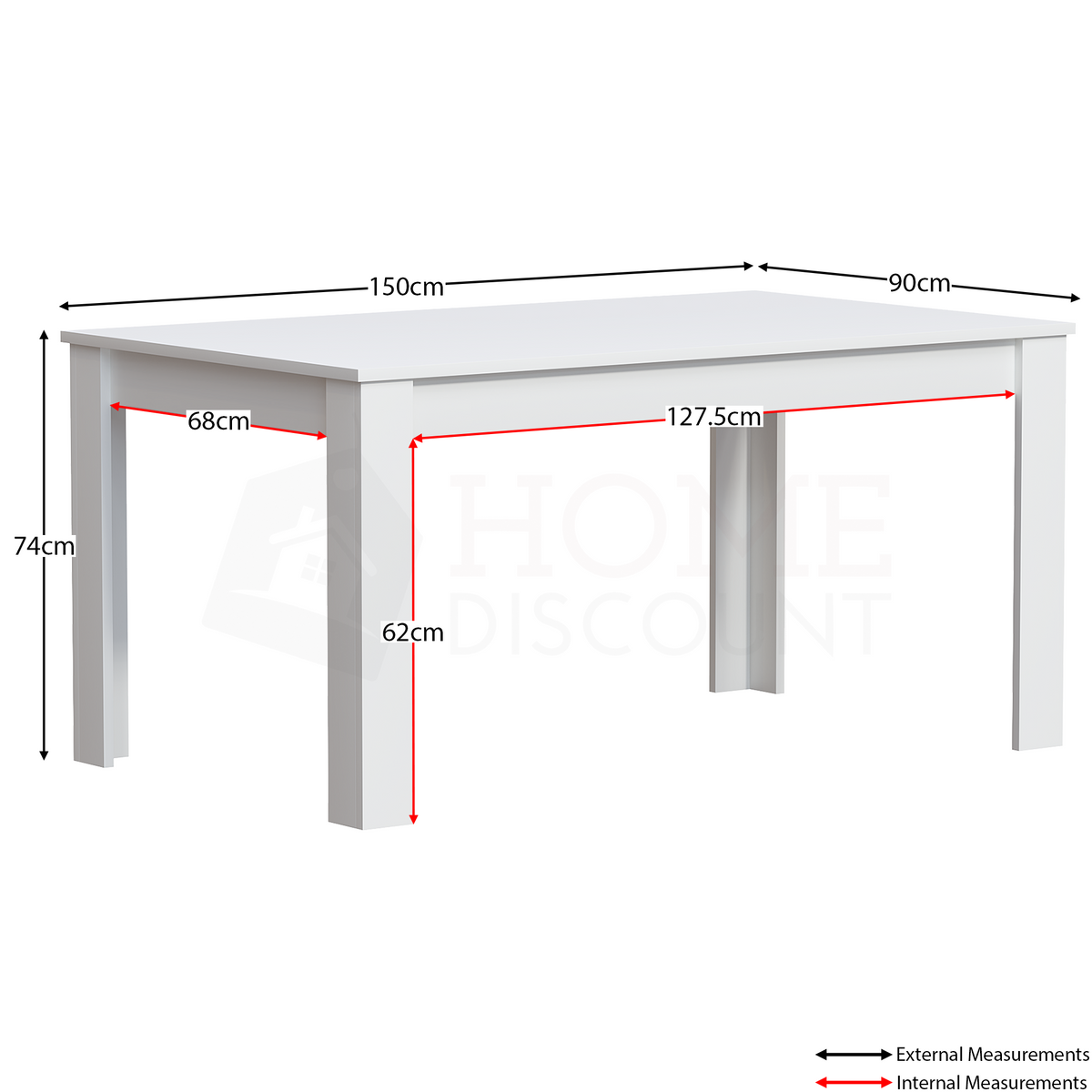 Medina 6-Seater Dining Table - White