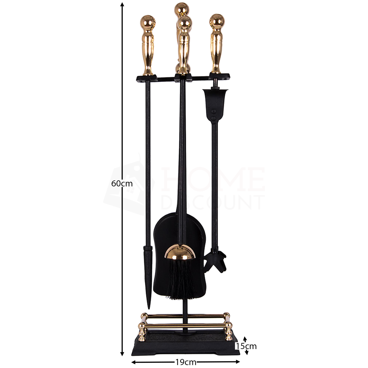5-Piece Elton Companion Set - Black & Brass