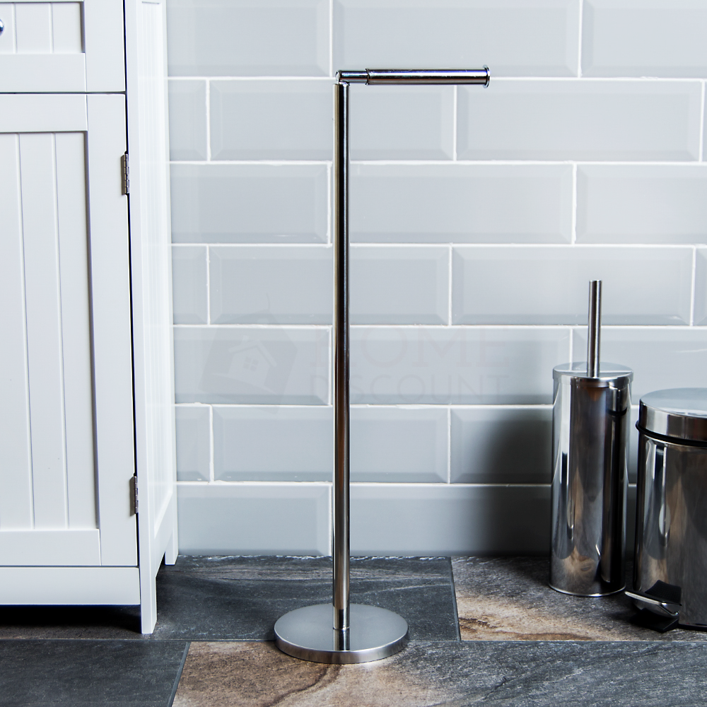 Folding Toilet Paper Holder - Silver
