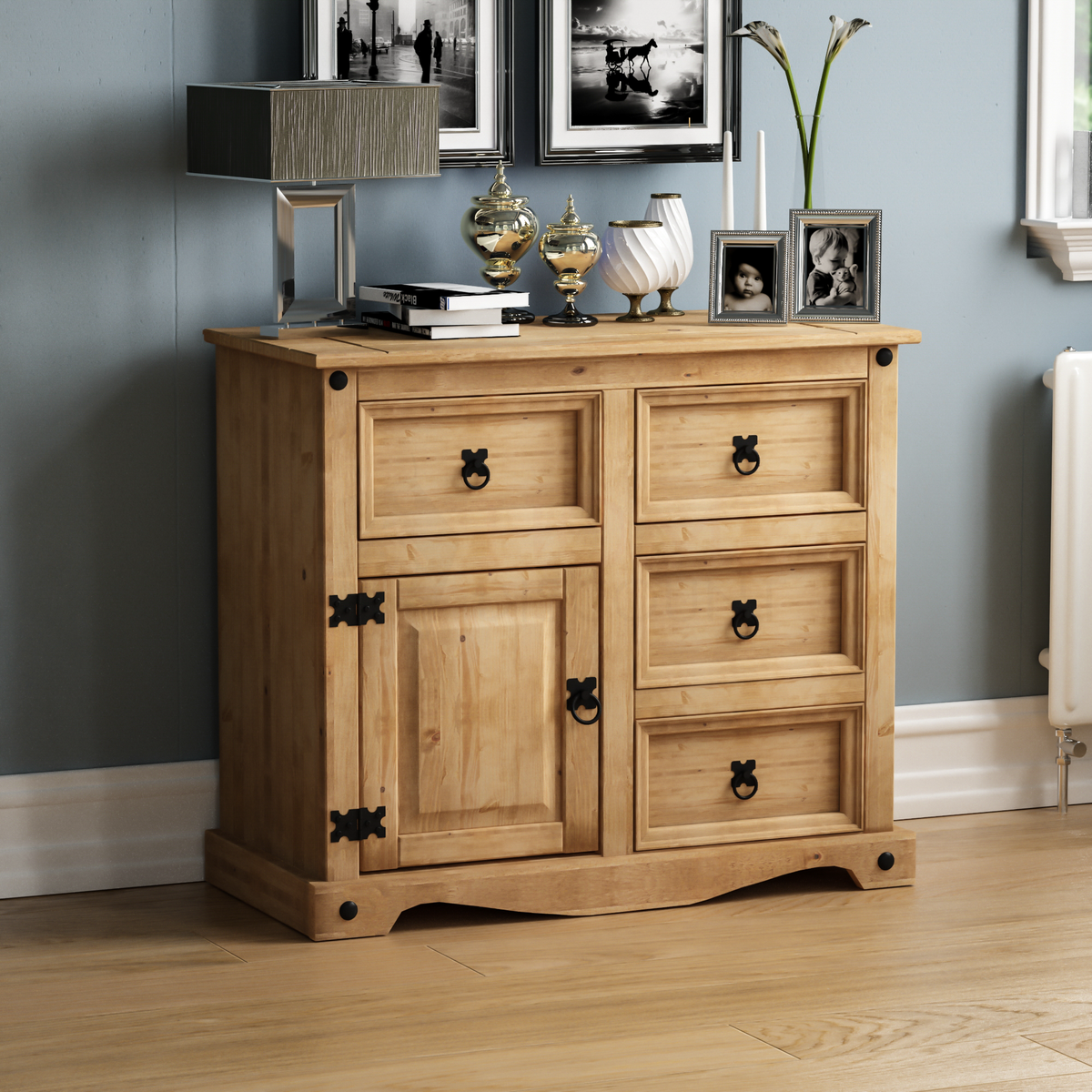 Corona 1-Door 4-Drawer Small Sideboard