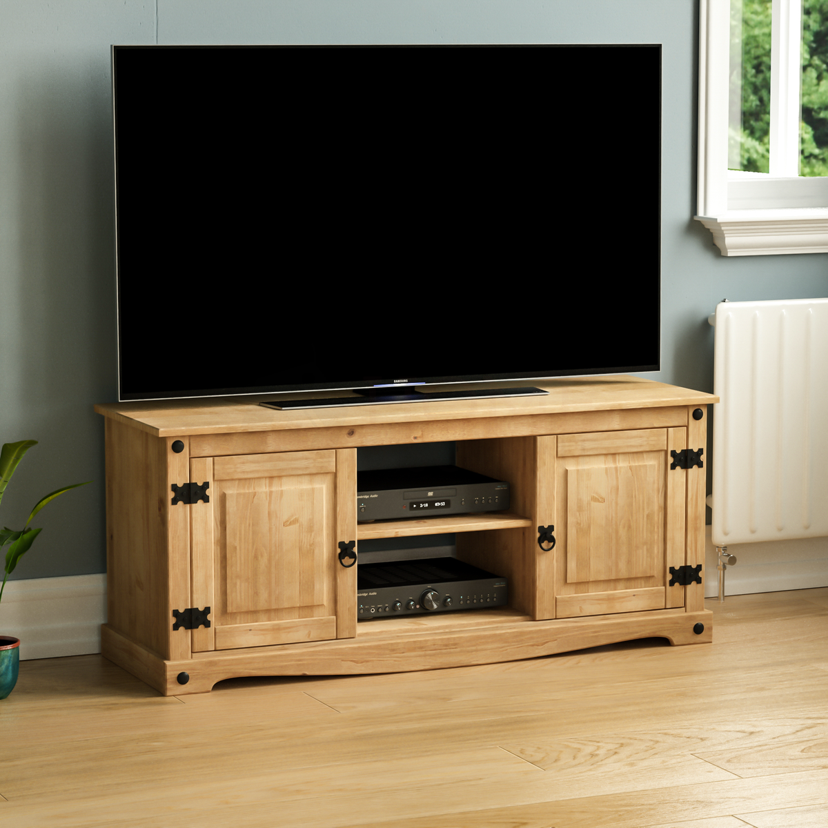 Corona 2-Door 1-Shelf Flat Screen TV Unit