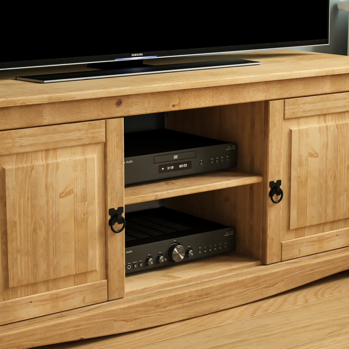 Corona 2-Door 1-Shelf Flat Screen TV Unit
