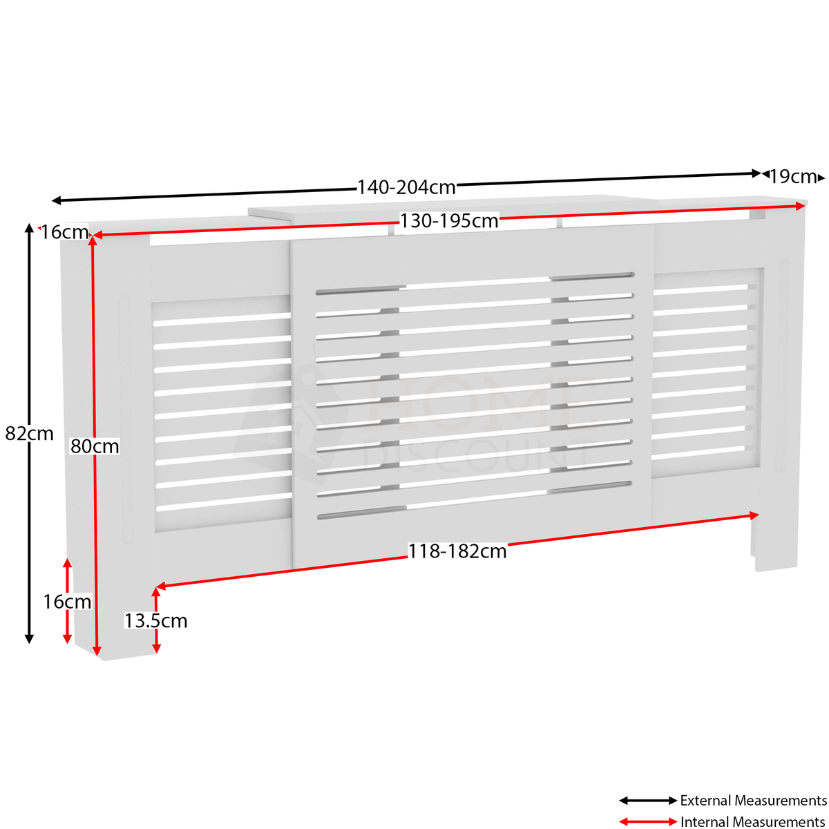 Milton Adjustable Radiator Cover - 140 to 204cm