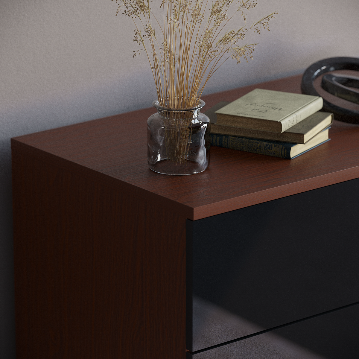 Hulio 5-Drawer Chest - Walnut & Black