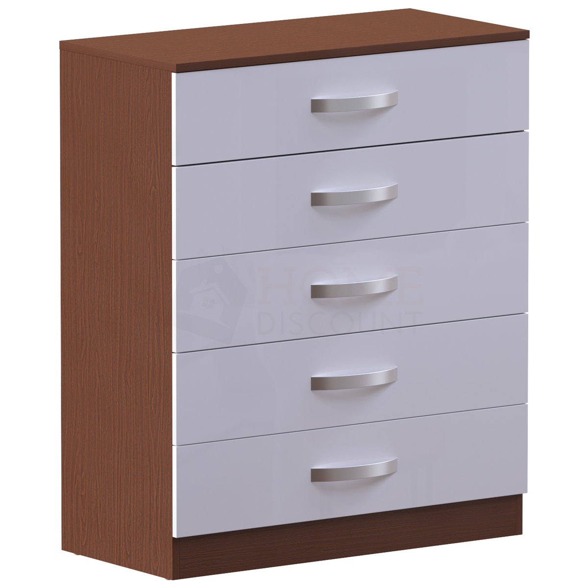 Hulio 5-Drawer Chest - Walnut & White